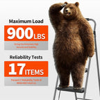 3 Step Ladder, Folding Step Stool with Anti-Slip Wide Pedal, Soft Handle, Anti-Slip Feet, Sturdiest Steel Construction, 900lbs Capacity Steel Ladder for Home and Office, Grey