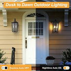 18.58INCH Large Dusk to Dawn Outdoor Lighting, Exterior Lighting Fixtures with Water Ripple Glass, Waterproof Modern Wall Sconces for House, Porch, Patio, Doorway