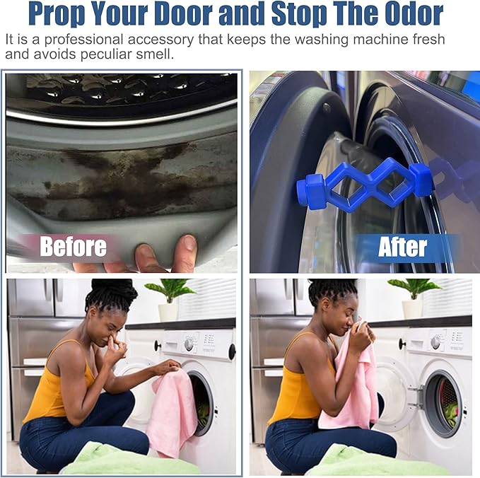 Magoog Washer Door Prop, Magoog Front Load Washer Door Prop, Keep Front Load Washer Door Open and Dry to Prevent Damping, Upgraded Longer Door Prop for Front Load Washing Machines