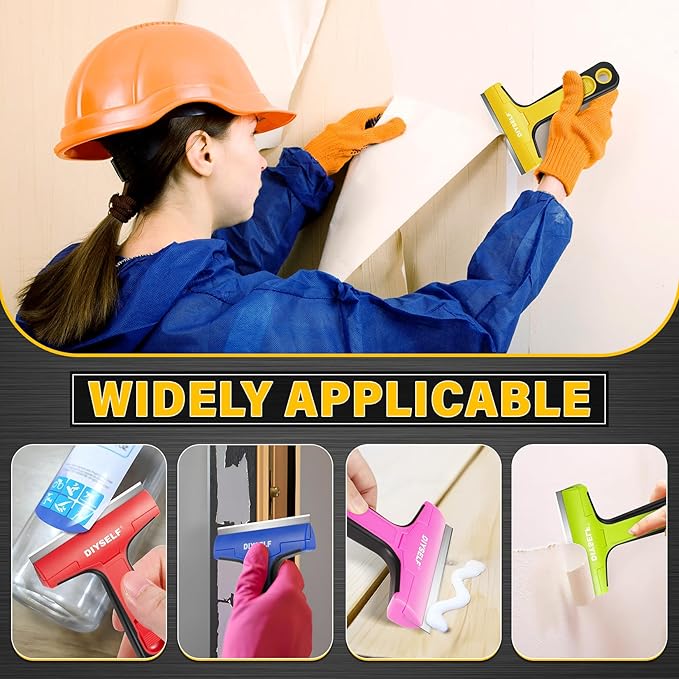 DIYSELF 1 Pack Razor Blade Scraper with 10 Extra Razor Blades, Scraper Tool, Glass Scraper for Cleaning, Glass Stove Top Scraper, Window Scraper, Paint, Cooktop, Oven Scraper, Razor Scraper Tool