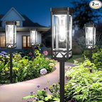 KOOPER Taller Solar Pathway Lights Outdoor, 2 Pack Upgraded Brighter Solar Garden Lights Solar Powered, Up to 15 Hours Outdoor Solar Lights for Yard Landscape Path Walkway Driveway （Cool White）