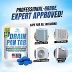 Air Pure Drain Pan Tabs - 48 Flow Treatment Tablets for HVAC & AC Condensate Pan Treatment | Prevents Overflow, Cleans Drain Lines, & Eliminates Odors