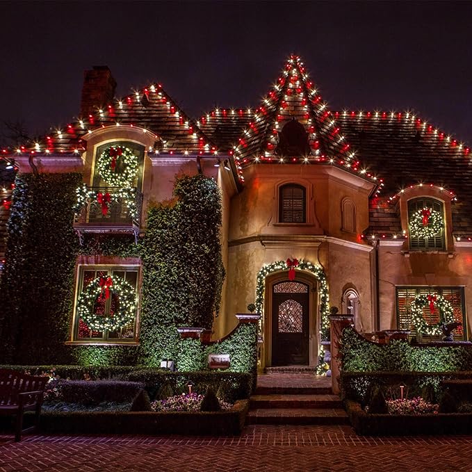 Meconard C9 Led Replacement Christmas Light Bulbs, C9 Shatterproof Led Bulbs for Christmas Indoor Outdoor String Lights, E17 Intermediate Base, Commercial Grade Holiday Bulbs, Red, 25Pack