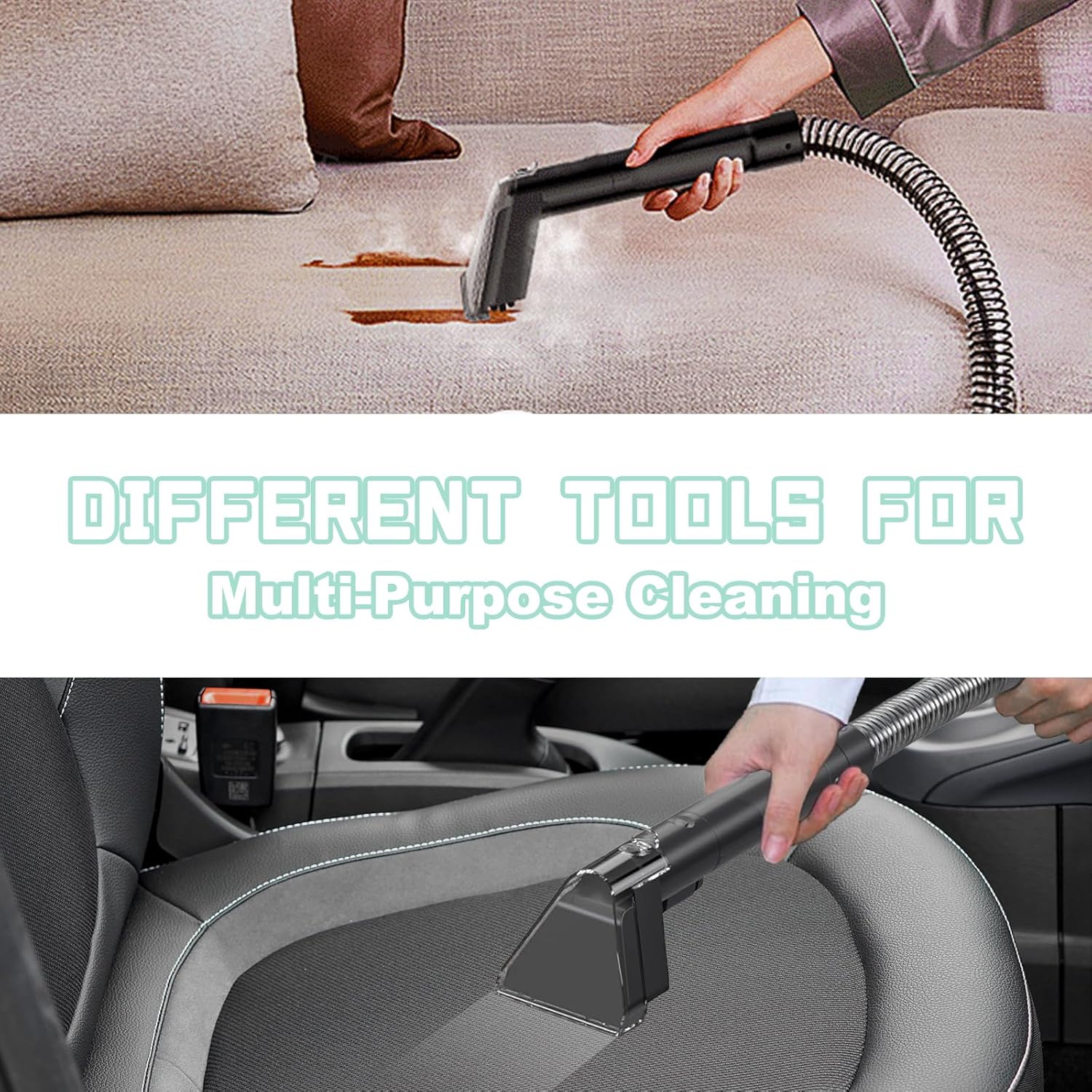 Portable Carpet & Upholstery Cleaner, Deep Cleaning for Rugs, Couch, Car Interiors Stains, Pet & Family Friendly, 120V