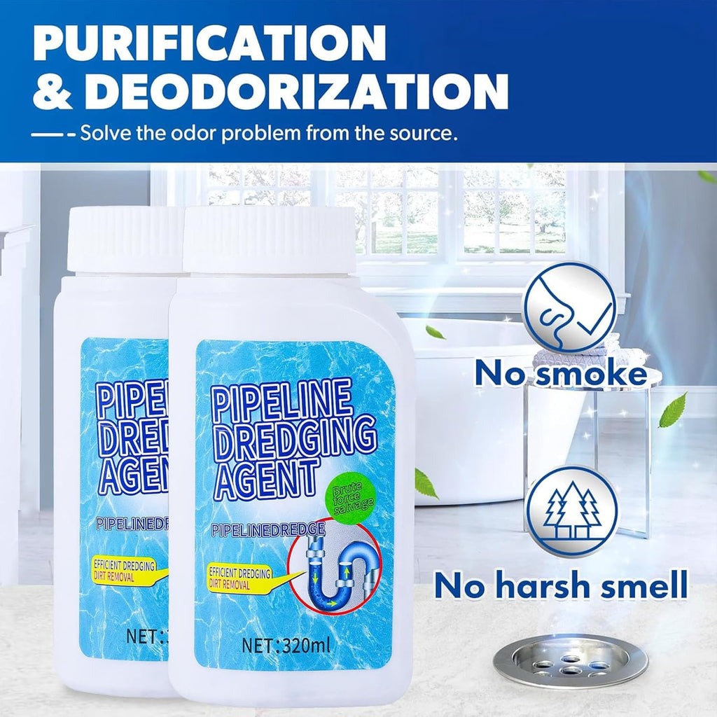 Liapu 2pcs Drain Clog Remover, Pipeline Dredging Agent, Powerful Quick Cleaning Drain Toilet Cleaner Tool, Unclog Toilet Clog And Kitchen Sink Pipe Unblocker Powder