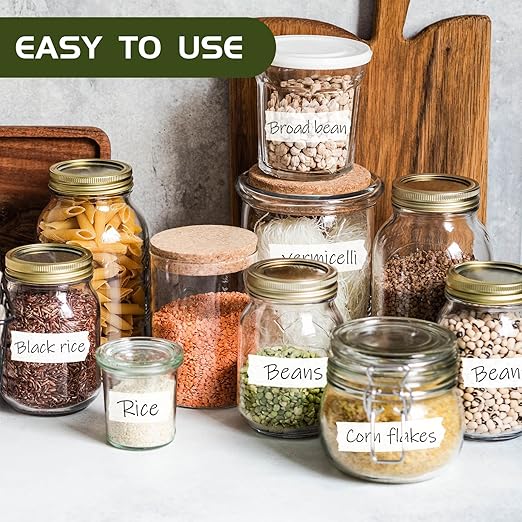 220 Yards Freezer Tape, Writable Surface, Low Temperature Resistance, Easy Tear and Residue-Free Removal, Ideal for Food Containers and Refrigerators, Includes 4 Rolls, Each 0.79 Inch by 55 Yards