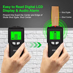 Stud Finder Wall Scanner - 5 in 1 Stud Finder Tool w/Smart Chip and HD LCD Display, Stud Detector Beam Finders for the Center and Edge of Wood AC Wire Metal Studs Joist Pipe (‎‎black Seaweed)