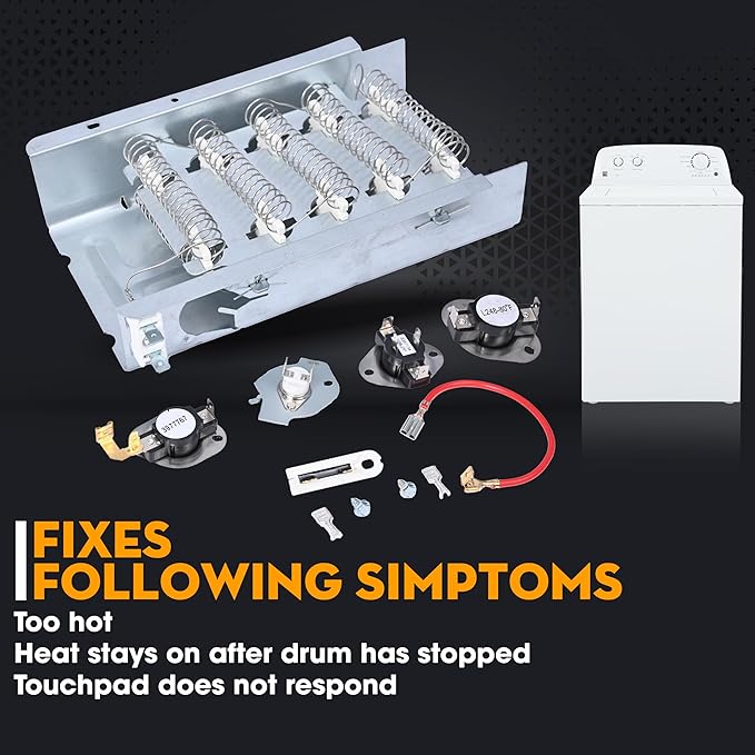 Dryer Heating Element Replaces For Whirlpool LER5620KQ1 LER4634JQ1 LER4634PQ0 LER7646EQ2 LER3624EQ1 LER4634EQ2 LER8858EQ1 WED5300VW0 WED4800XQ3 WED5100VQ0 LER4634EQ0 LER3624EQ0 LER4634JT0 Thermostat