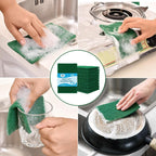HOMEXCEL Heavy Duty Scouring Pad, 24 Pack Green Scrubbing Pads, Dish Scrubber Reusable for Cleaning, Multipurpose Scrub Pads for Household Kitchen Dishes Pots Pans & Metal Grill