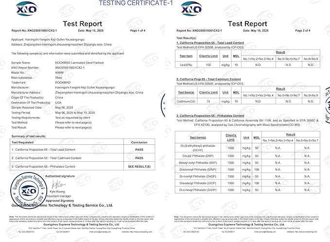 Keyed Padlocks, Laminated Steel Padlock, Keyed Alike Locks with Same Keys, Long Shackle, PE Plastic Hoop, The Lead Content of This Pad Lock complies with CA65, 50 Pack