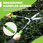 WORKPRO Hedge Shears, 23'' Manual Hedge Trimmers with Chrome Plated Steel Blade & Ergonomic Handle, Home Garden Pruner Hedge Clippers Perfect for Trimming Borders, Boxwood, and Tall Bushes