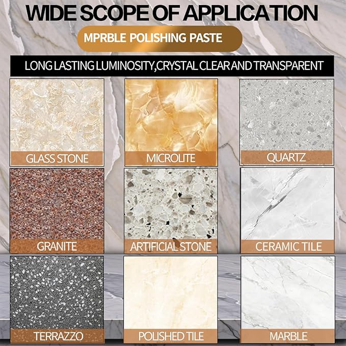 Marble Polishing Paste, Professional Marble Cleaner & Quartz Polish, Stone Sealer & Protector for Countertops, Floors, and Walls – Marble Polishing Compound Kit, 2.2LB (1 Piece)