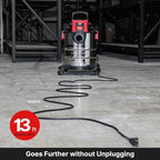 Shop-Vac 5 Gallon 4.0 HP Wet/Dry Vacuum with Blower Function, Stainless Steel Tank, Portable Shop Vacuum with Wheels, Includes Filters, Hose & Accessories, Ideal for Garage and Workshop