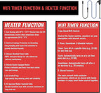 1800W Inflatable Pool 316 Immersion Water Heater with Wifi Timer & Temp Control – Submersible Electric Heater for Bathtub, Bucket, Spa, Above-Ground Pool, Swimming Pool, Baptistry & Hot Tub