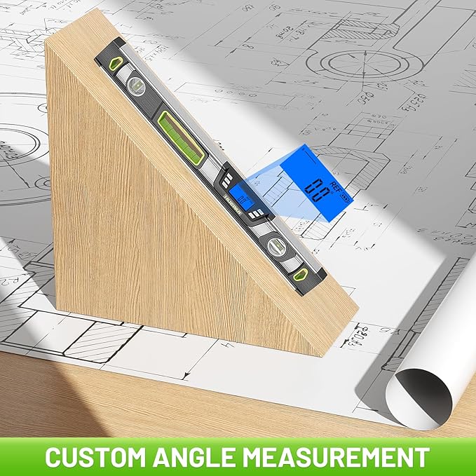 Huepar 48-Inch Digital Level, Professional Smart Precision Torpedo Level Tool, Bright LCD Display, Audible Alerts, Magnetic Bottom, IP54 Dust Water Resistant, with Carrying Case