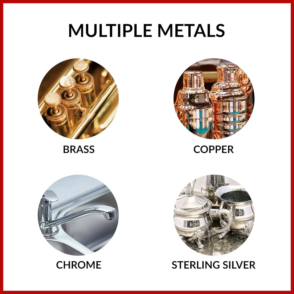 HOPE'S Brass Polish and Cleaner - Protective Tarnish Remover - Great Brass, Copper, Chrome, and Sterling Silver Polish - Polisher for Home Decor, Music Instruments, and Jewelry, 8 Fl Oz, Pack of 1