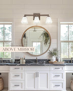 Bathroom Lighting Fixtures, HWH 3-Light Vanity Light Fixture Over Mirror, Farmhouse Wall Sconce Lighting with Frosted White Square Bell Glass, Oil-Rubbed Bronze Finish, 5HY68BG1-3W ORB