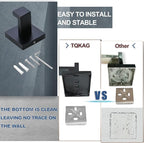 Bathroom Towel Bar Holder Sets Matte Black 4-Piece Bathroom Hardware Set Stainless Steel Bath Accessories Kit. Wall Mounted,23.6 Inch