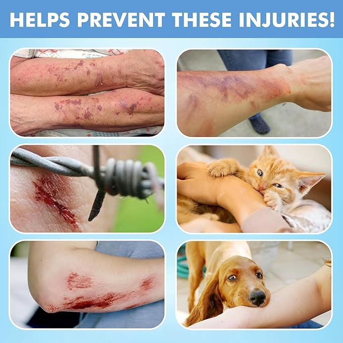 Arm Chaps Leather Protective Sleeves Arm Guard - Prevent Cuts, Scratches & Bruises - Genuine Cowhide - Ideal for Gardening & Construction - Left & Right Form-Fitting. Tan (1 Pair/XX-Small).