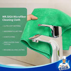 MR.SIGA Microfiber Cleaning Cloths, All-Purpose Microfiber Towels, Streak Free Cleaning Rags, Pack of 12, Green, Size 32 x 32 cm(12.6 x 12.6 inch)