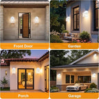 GRUENLICH Outdoor Wall Sconce, Exterior Wall Lighting Fixtures with Clear Glass, Front Porch Lighting, Outdoor Lights for Patio, Doorway, White, 4 Pack