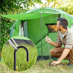 AAGUT 16 Inch Rebar Stakes 3/8" J Hook (16pcs) Heavy Duty Steel Ground Anchors Tent Stakes Ground Stakes with Chisel Point End for Chain Link Fence, Black