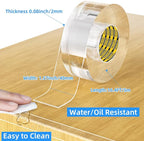 2Pack Clear Edge Protector Strip,1.57in x 16.4FT(32.8FT Total),Sharp Edge Wrap Cover Tape,Self Adhesive Protective Bumper Guards for Cabinet Door Desk Table Furniture,Kitchen Countertop,Waterproof