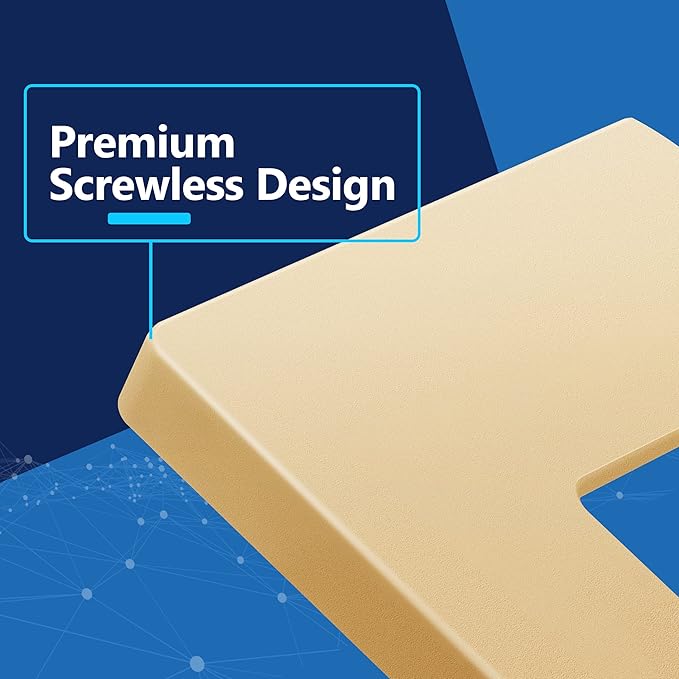 LIDER Matte Finish Decorator Switch Cover, Screwless Wall Plate, Mid-Size 1-Gang 4.88" x 3.11", Unbreakable Polycarbonate Thermoplastic, UL Listed, LSWP-31M-GD5P, Gold, 5 Pack