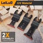 LEILUO Japanese Teeth Oscillating Tool Blades 15Pcs CRV Multitool Blades Set Wood Cutting Extra-Long Oscillating Saw Blade Compatible with DeWalt Makita and More