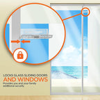 Sliding Glass Door Lock for Home Safety - Sliding Patio Door Locks, Child Safety Slide Window Stopper, Extra Strong Adhesive
