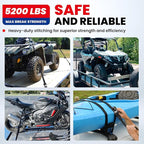 MOCA Black Heavy Duty Ratchet Tie Down Straps - 5200 Lbs Breaking Strength 1.6" x 8', Includes 4 Heavy Duty Ratchet Padded Handles & Coated Chromoly S Hooks & 4 Soft Loop Tie-Downs