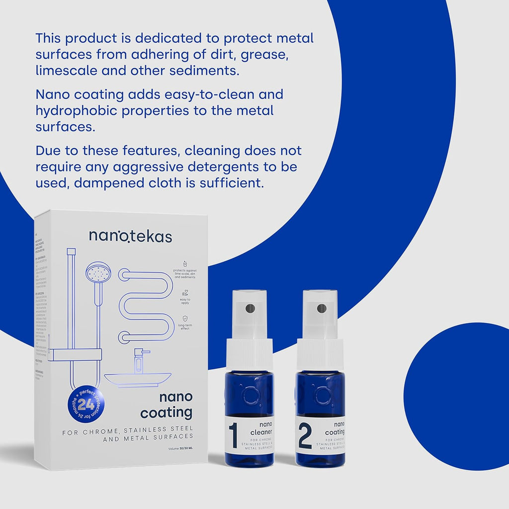 Nano Ceramic Coating Kit for Metal & Chrome - Ceramic Coating Stainless Steel Protector - For Stainless Steel & Chrome Surfaces - Life Proof Home Ceramic Coating Stain & Water Repellent