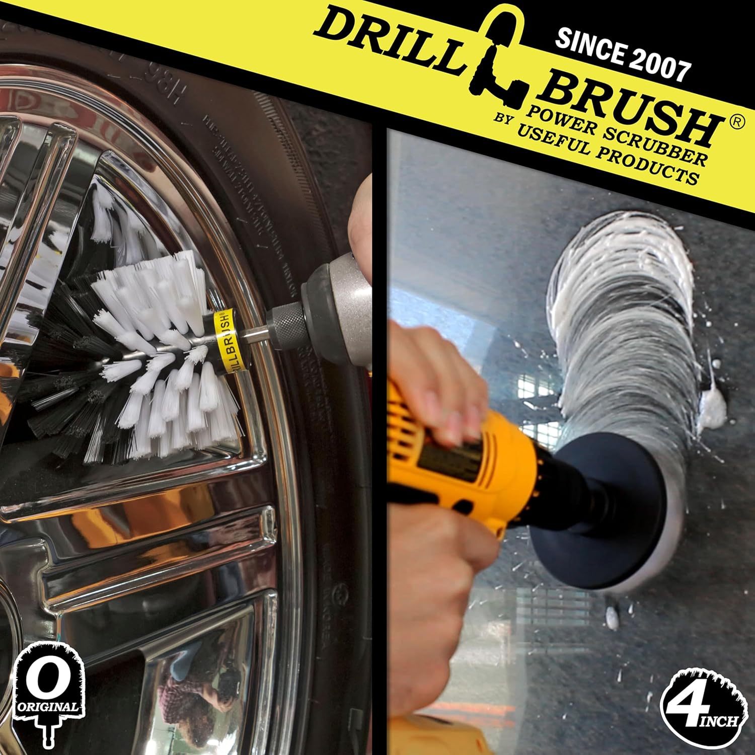 Car Cleaning Supplies - Power Drill Brushes for Cleaning - Detailing Drill Brush Set - Vehicle Carpet Drill Brush - Auto Detailing Brush Set - Upholstery Drill Brush - Home Car Cleaning Accessories