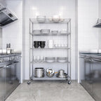 Seville Classics UltraDurable Heavy Duty NSF Solid Steel Wire Rack Storage Unit Organizer for Garage, Warehouse, Office, Restaurant, Classroom, Kitchen, 5-Tier Shelving, 48" W x 24" D