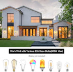 BesLowe 2-Pack Outdoor Wall Light Fixtures, Exterior Waterproof Wall Lanterns, Porch Sconces Wall Mounted Lighting with E26 Sockets & Glass Shades, Modern Wall Lamps for Front Door, Grey