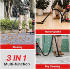 Shop-Vac 6.5 Gallon 4.0 HP Wet/Dry Vacuum with Blower Function, Stainless Steel Tank, Portable Shop Vacuum with Wheels, Includes Filters, Hose & Accessories, Ideal for Garage and Workshop