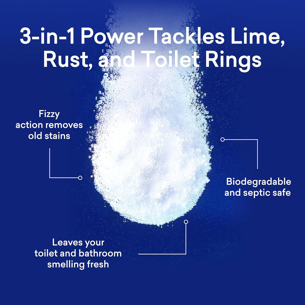 BLUELAND Toilet Bowl Cleaner Tablets, Starter Set, 14 Count with Tin, Peppermint Eucalyptus, Plastic-Free, No Harsh Chemicals, Plant-Based