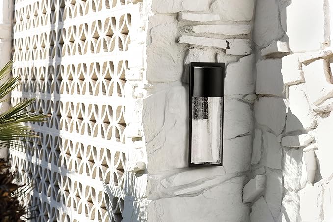 Hinkley Shelter Medium Outdoor LED Wall Mount Lantern - Minimalist Style, Dark Sky-Compliant, Solid Aluminum/Clear Seedy Glass - Buckeye Bronze