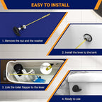 Universal Toilet Handle Lever Replacement - Toilet Flusher Replacement, Side Mount Toilet Tank Lever Fits Most Toilet Tanks - Efficient and Easy to Install Toilet Handle Replacement - Black Finish