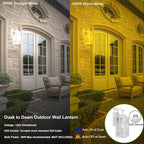 LIT-PaTH Dusk to Dawn Outdoor Wall Lantern, Wall Sconce as Porch Lighting Fixture, E26 Medium Base Max 60W, Anti-Rust Metal with Glass Shade, White, 1-Pack