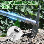 4-in-1 Garden Hoe Tool and Weeder, 56 Inch Ergonomic Long Handle Cultivator with Sharp Stainless Steel Blade, Heavy Duty Garden Hand Tiller for Weeding, Digging, Loosening Soil,Removing Moss