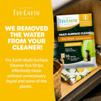 Tru Earth Multi-Surface Cleaner Eco-Strips | All Purpose Cleaner Concentrate for Multi-Use, Fresh Lemon Scent, 16 Strips