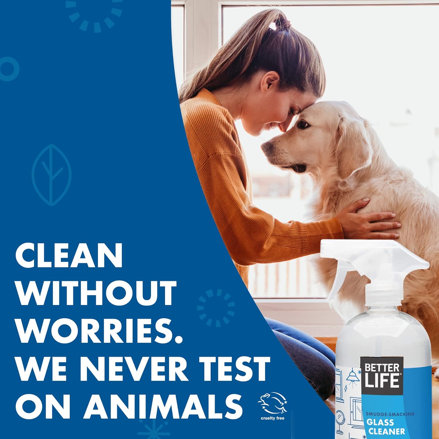 Better Life Glass Cleaner, Streak-free Window Cleaner, Surface Cleaning Spray, Mirror, Screen and Shower Door Cleaner, Removes Fingerprints, Dust, Dirt, Unscented, 32 Oz, Pack of 2