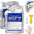 Concrete Crack Filler and Sealant, Quick Drying High Elasticity Cement Crack Filler, Waterproof Repair, Self-Leveling Concrete Slab Repair for Driveway, Patio (Black, 35.27 OZ)