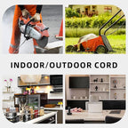 50ft Outdoor Extension Cord for Christmas Decorations- 16/3 Heavy Duty SJTW Waterproof Gray Electrical Cable with 3 Prong Grounded Plug for Safety, Great for Lawn and Major Appliances