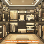 Unikito Closet System, 25 Inch Freestanding Closets Shoe Organizer, Standalone Wood Shoe Shelves, Heavy Duty Walk in Closet Tower for Bedroom, Mudroom and Entryway, 25" W x 16" D x 80" H, Black