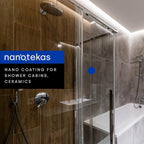Nano Glass Coating 2-in-1 Kit - Shower Glass and Ceramic protector. Water Repellent spray for glass and Glass Guard for shower doors - Shield against soap residue and hard water stains