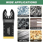 15PCS Titanium Oscillating Saw Blades,Universal Multitool Blades for Metal Nails Hard Material and Wood Plastic,Multi Tool Blades Kits Fit Dewalt Bosch Milwaukee Ryobi