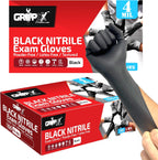 Black Nitrile Gloves Disposable Latex Free & Powder Free, 4 Mil Rubber Glove, Cleaning, Cooking, Mechanic(XS-XXL)
