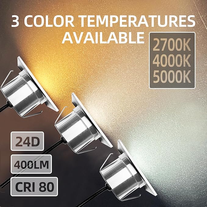 MALORY Recessed LED Deck Light, 4W 12V Low Voltage Landscape Lighting, Outdoor Step Stair Lights, Deck Lighting for for Outside Floor Yard (SG05, 6-Pack 2700K)